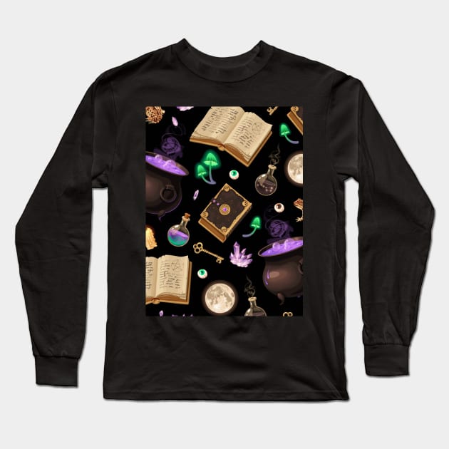 Witch Halloween Long Sleeve T-Shirt by igzine